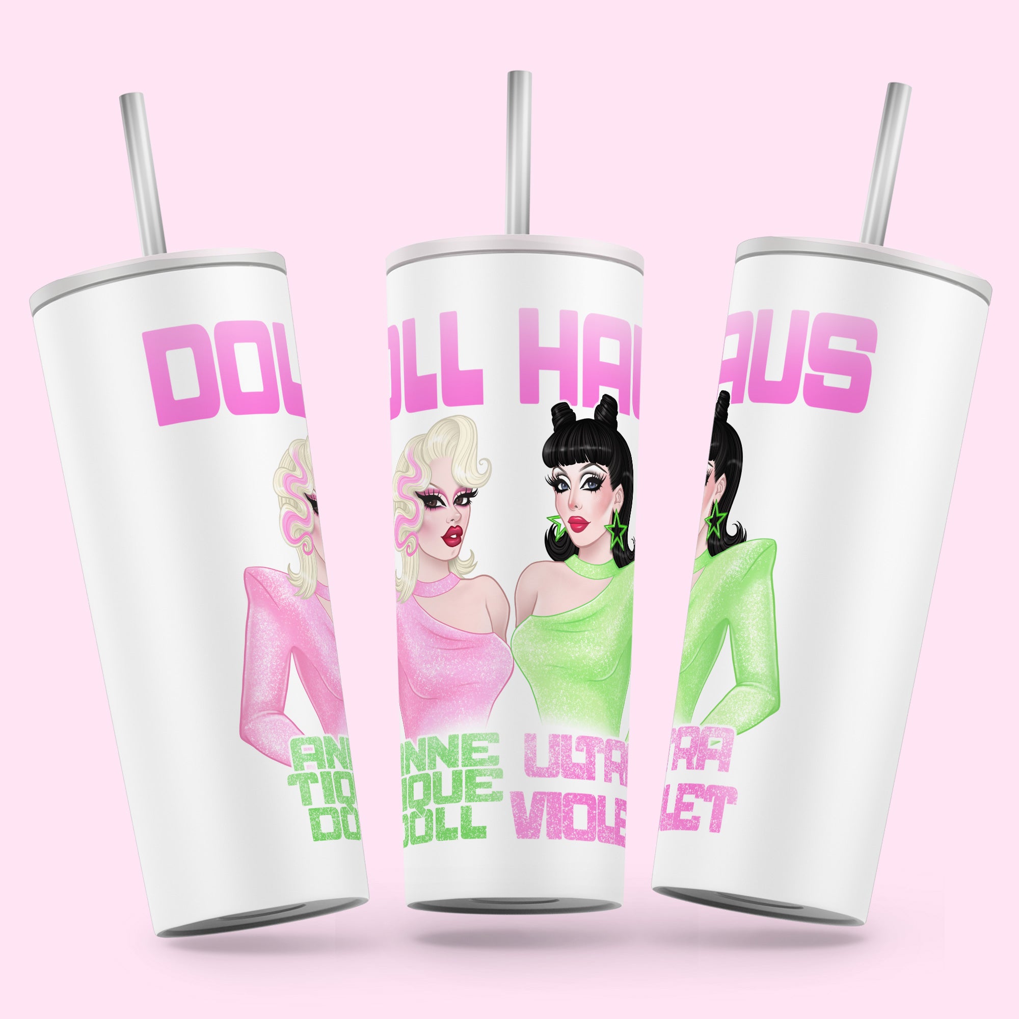 Doll Haus - Anne Tique Doll and Ultra Violet Skinny Tumbler