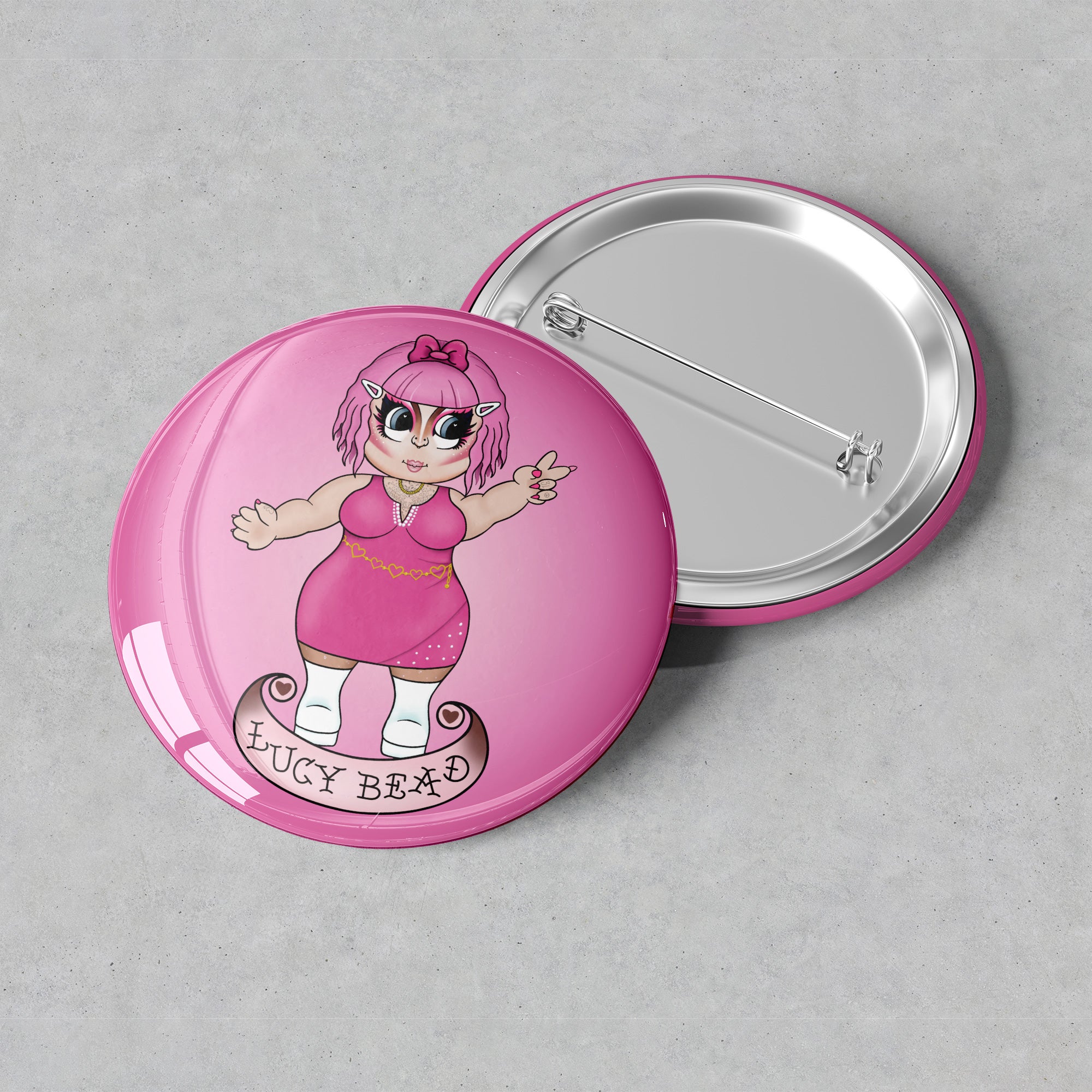 Lucy Bead - Cartoon Cutie Button