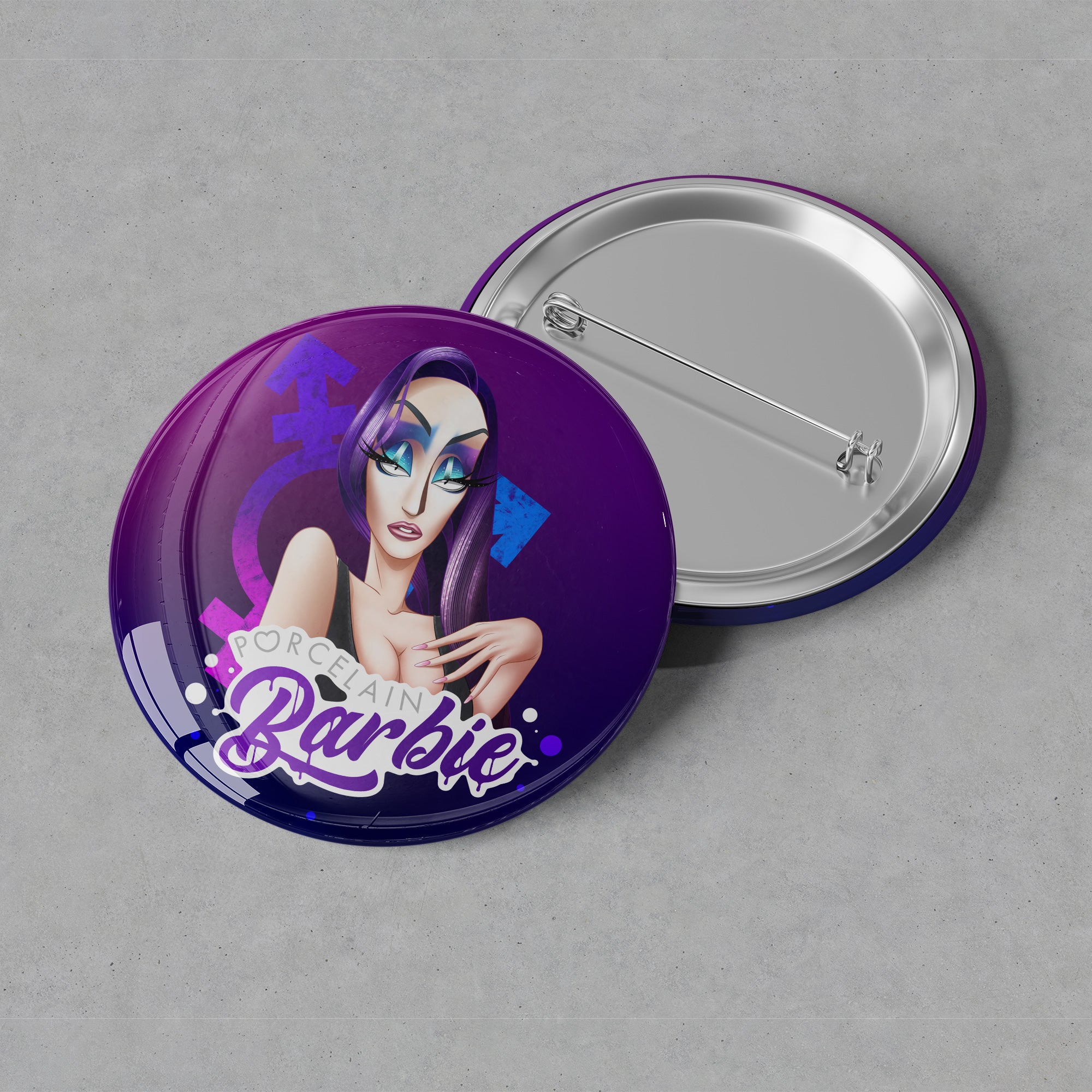 Porcelain Barbie - Logo Button