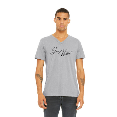 Jane Hustle - Large Name Bella + Canvas Vneck Shirt