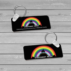 Strathroy Pride - Rainbow Over Town Hall Keychain
