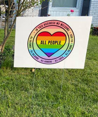 Pride - All People Welcome - 18x24 lawn sign